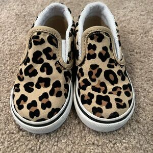 Vans Toddler Leopard Print Slip-On Sneakers